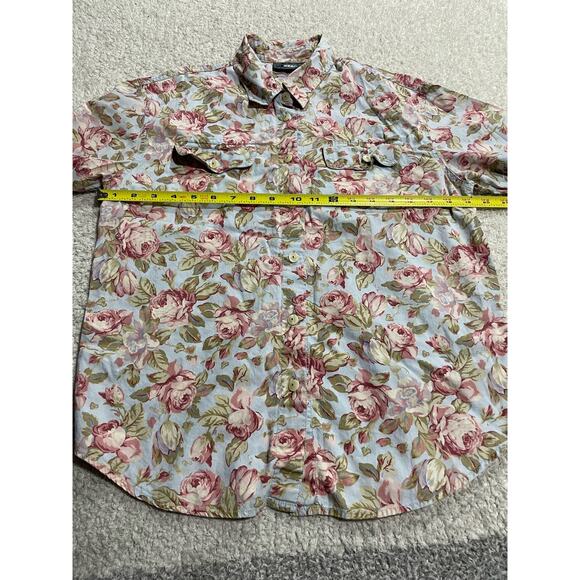 VTG Lizwear Womens Petite Small Floral Button Up Shirt Long Sleeve Top Liz Wear - Picture 2 of 7